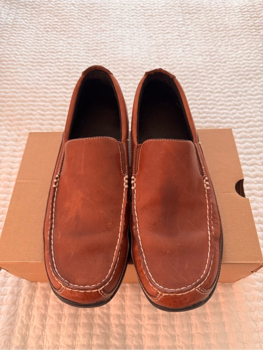 Rockport XCS Brown Leather Slip-On Loafers- Size 12M